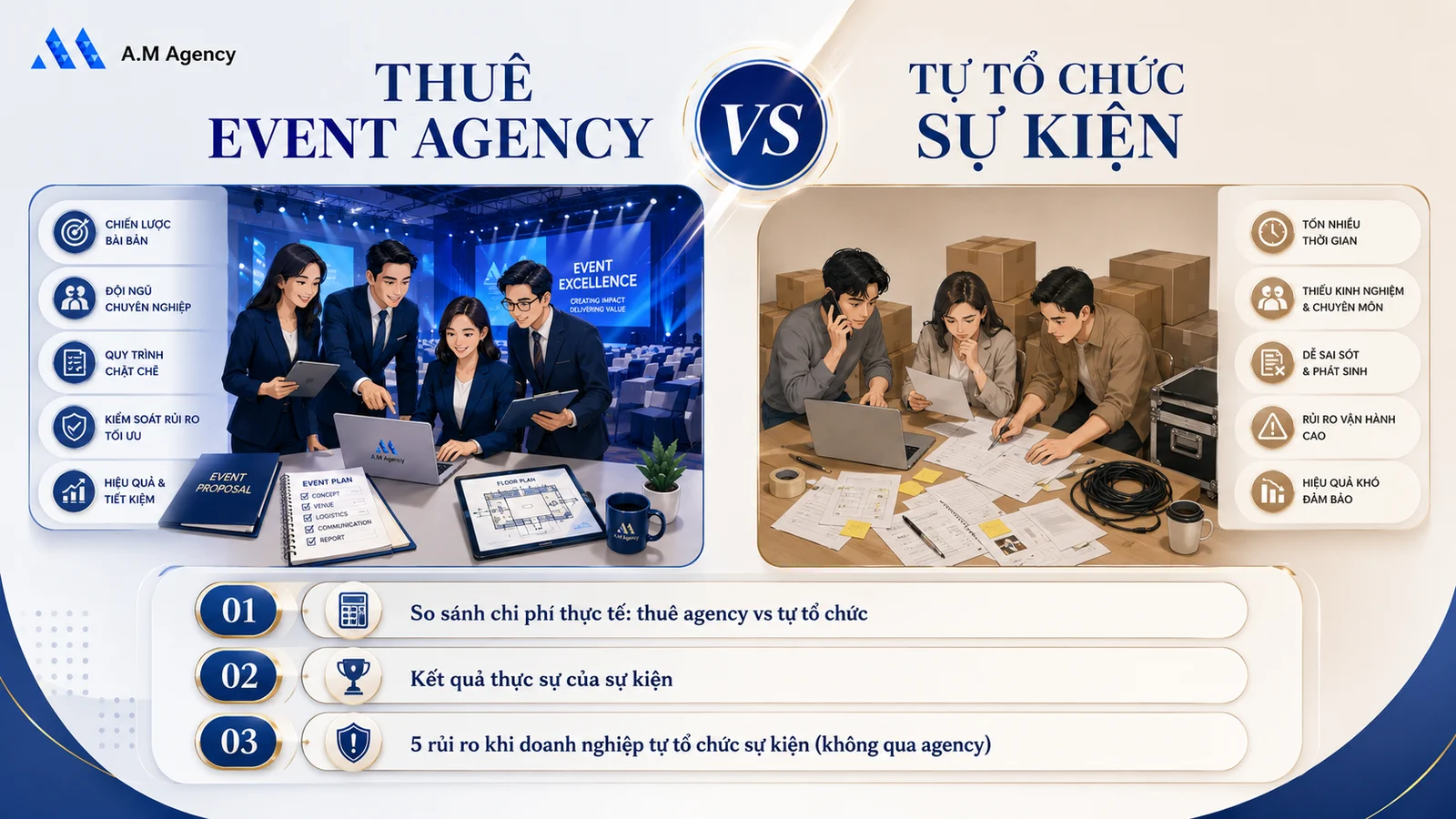 So sánh: Thuê event agency vs tự tổ chức sự kiện