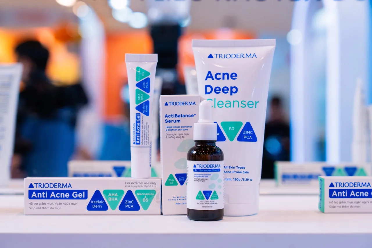 Khu trưng bày sản phẩm Trioderma tại booth